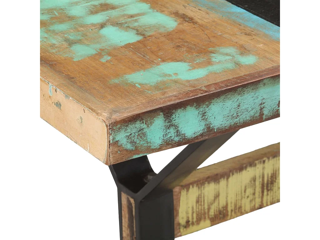 Mesa de jantar 160x80x76 cm madeira recuperada maciça