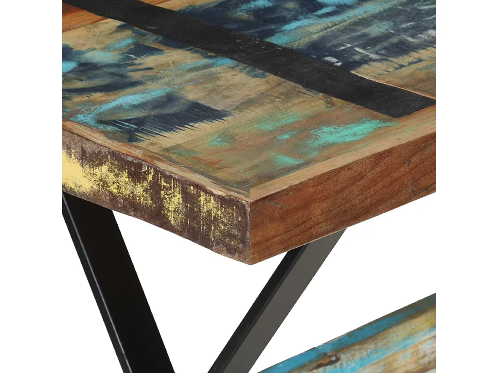 Mesa de jantar 120x60x76 cm madeira recuperada maciça