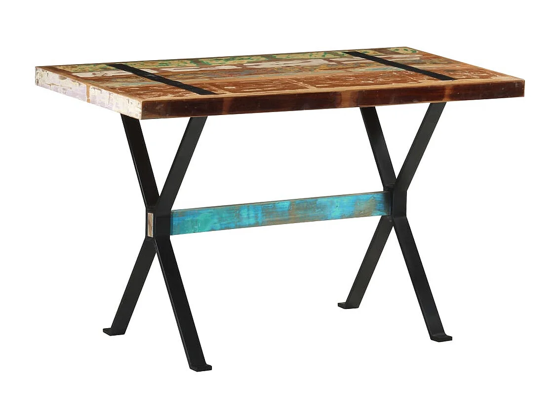 Mesa de jantar 120x60x76 cm madeira recuperada maciça