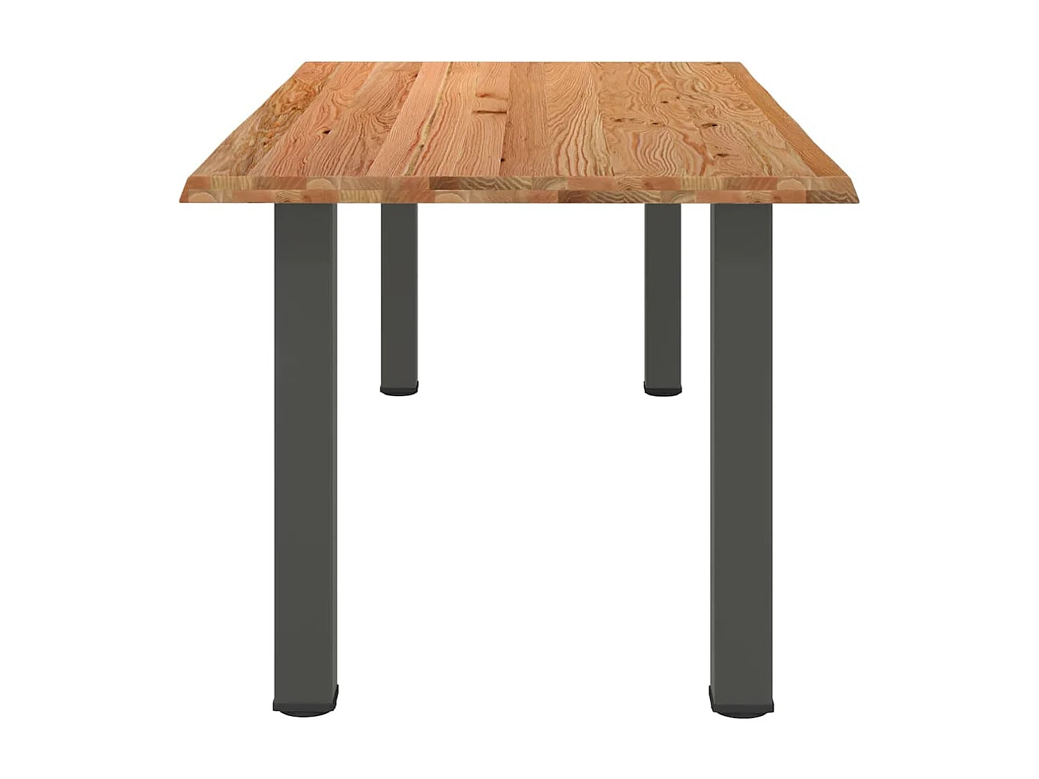 Table à manger marron clair bois de chêne massif rectangulaire