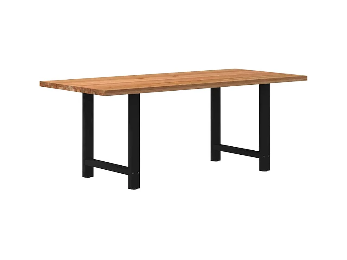 Eettafel rechthoekig 200x90x74 cm massief eikenhout lichtbruin