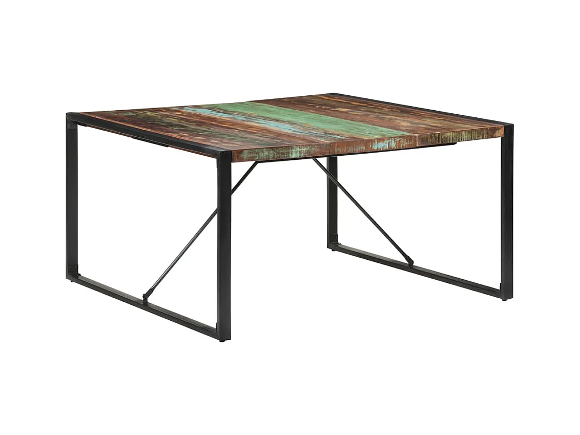 Eettafel 140x140x75 cm massief gerecycled hout