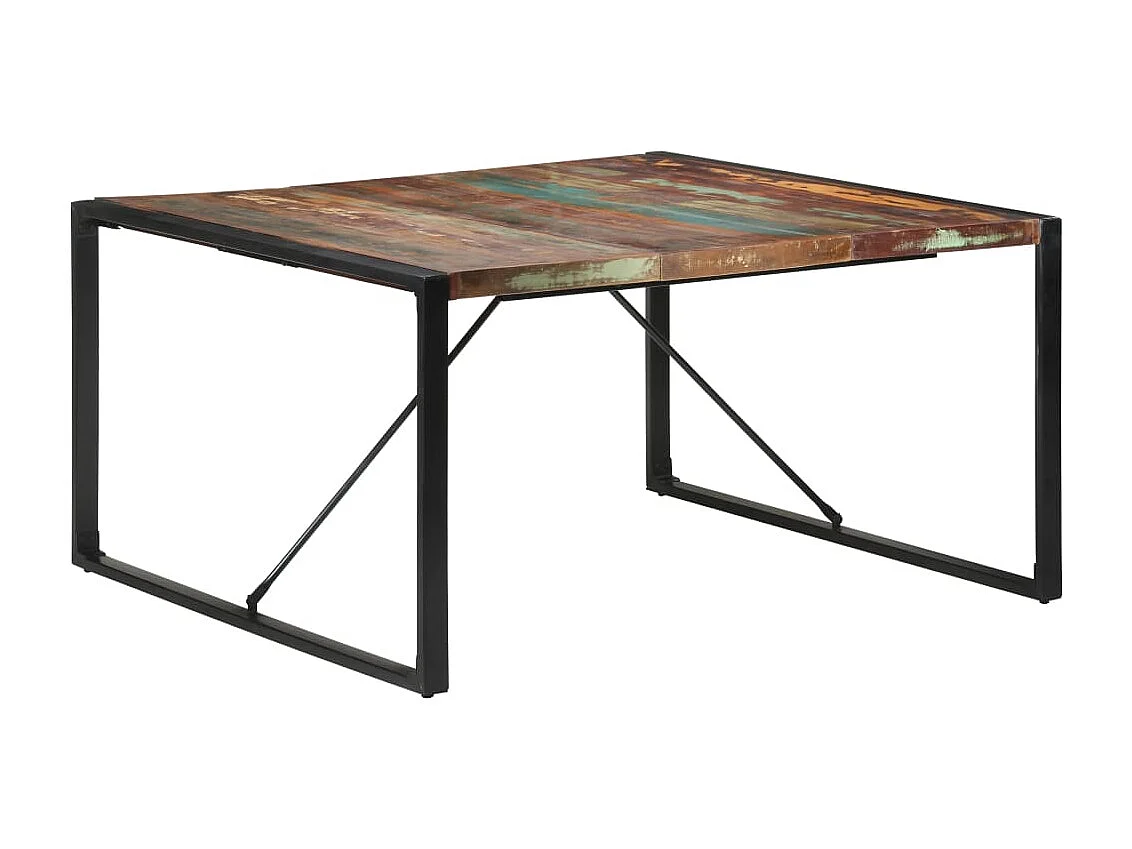 Table de salle à manger 140x140x75 cm Bois de récupération