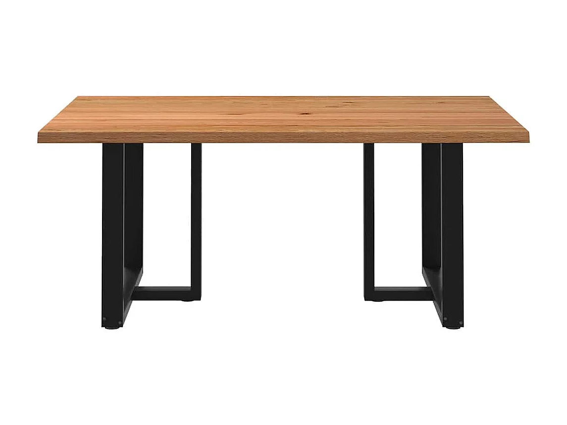 Table à manger avec bord naturel 180x100x74cm bois massif chêne