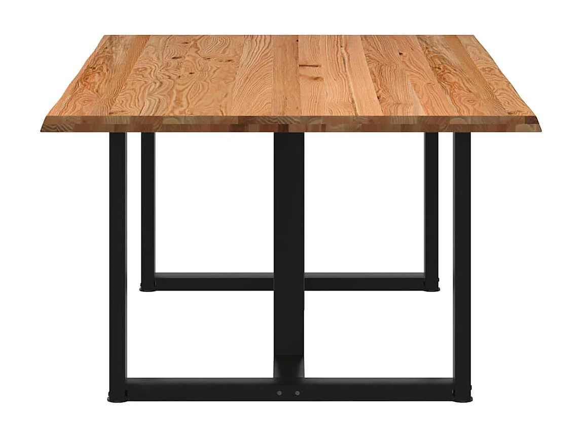Table à manger avec bord naturel 180x100x74cm bois massif chêne