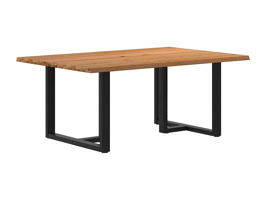 Table à manger avec bord naturel 180x100x74cm bois massif chêne