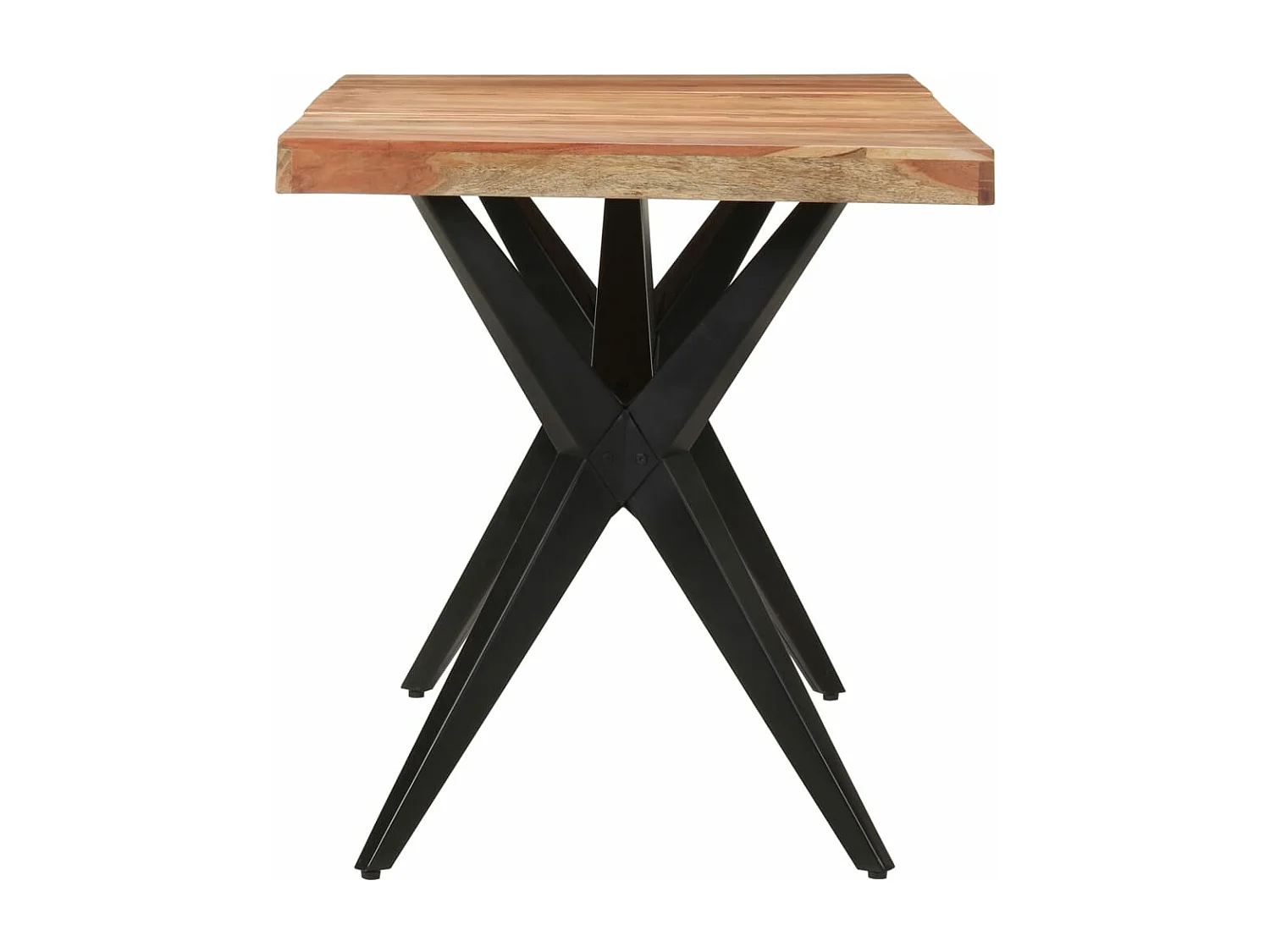 Mesa de jantar 140x70x76 cm madeira de acácia maciça preto