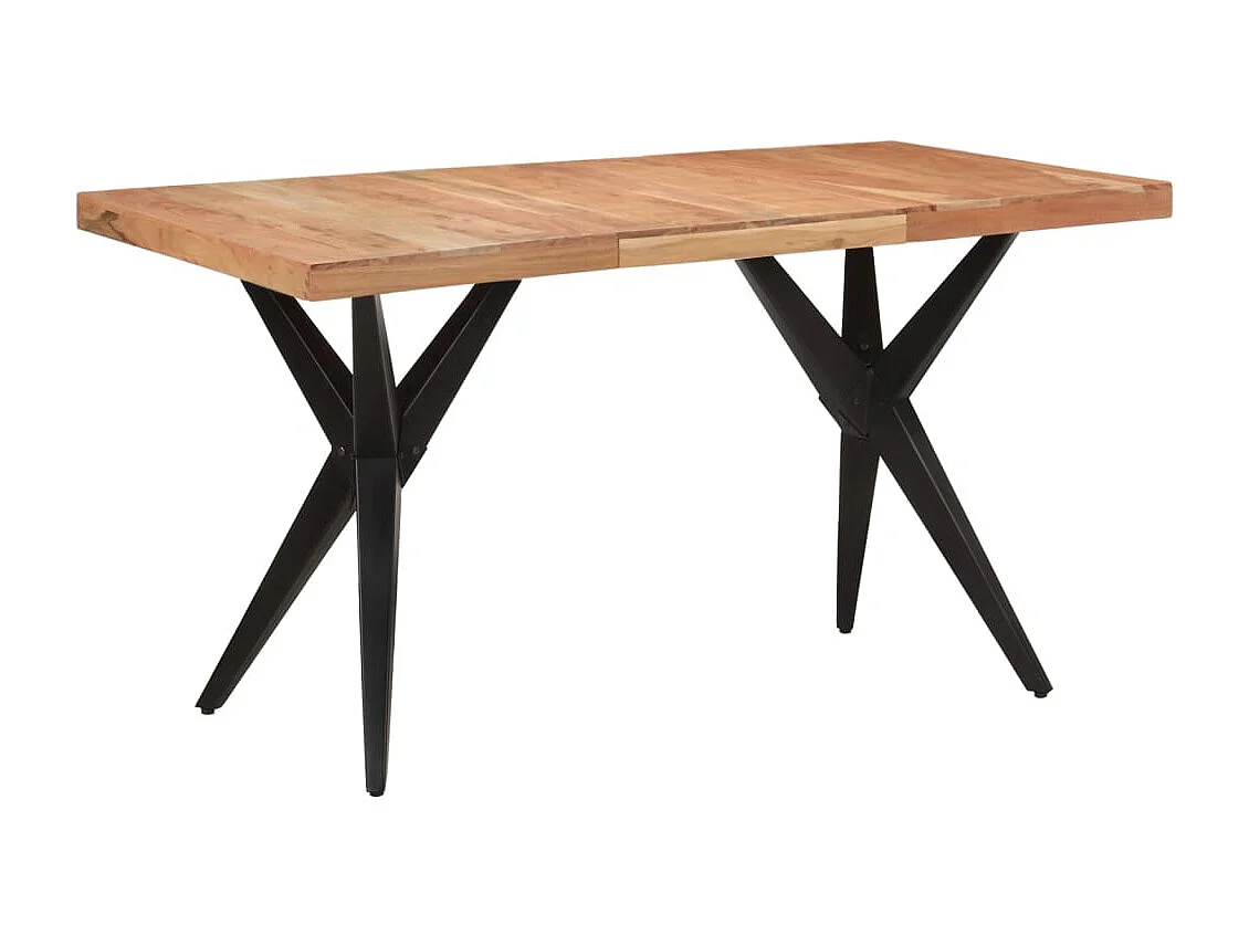 Table à manger noir 140x70x76 cm bois d'acacia solide
