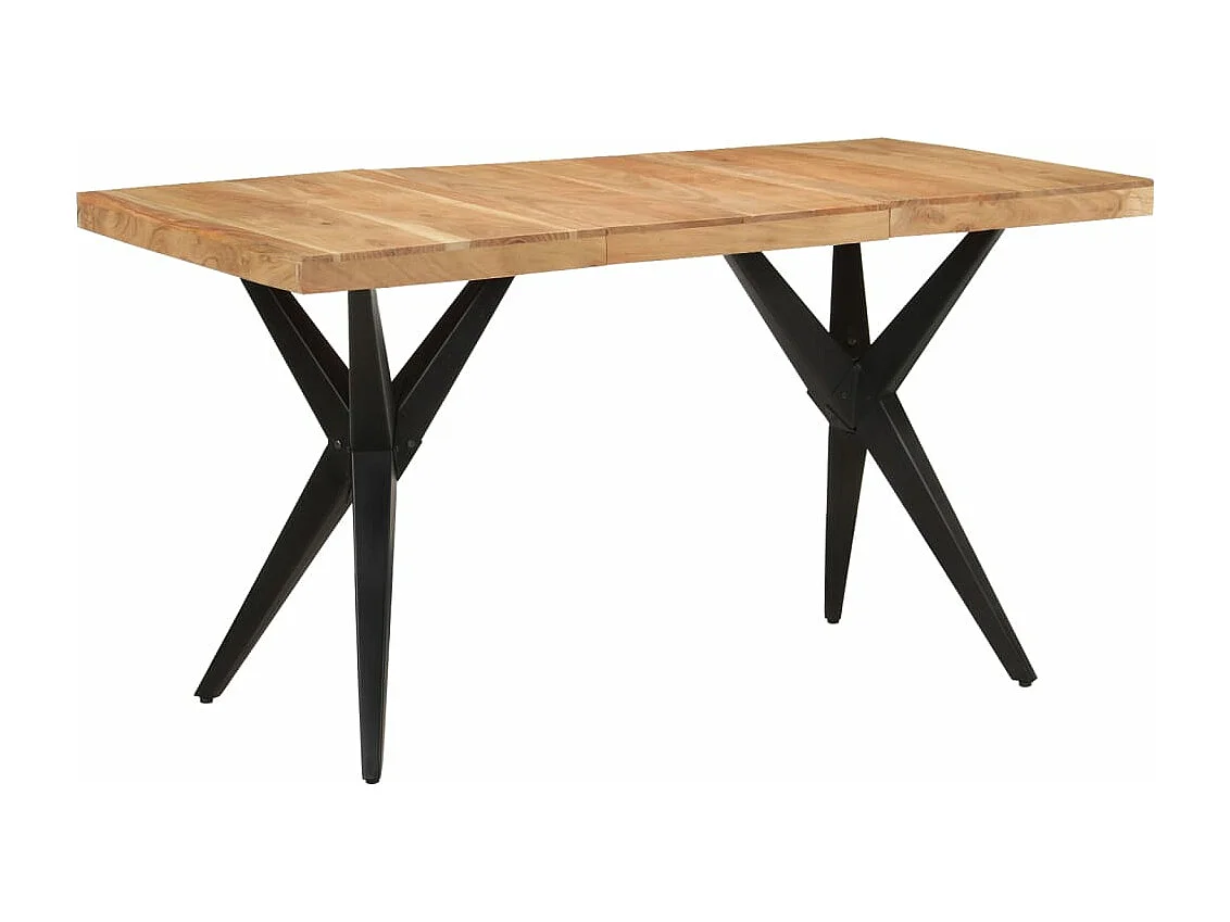 Table à manger noir 140x70x76 cm bois d'acacia solide