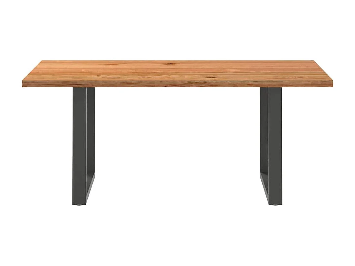 Table à manger marron clair bois de chêne massif rectangulaire