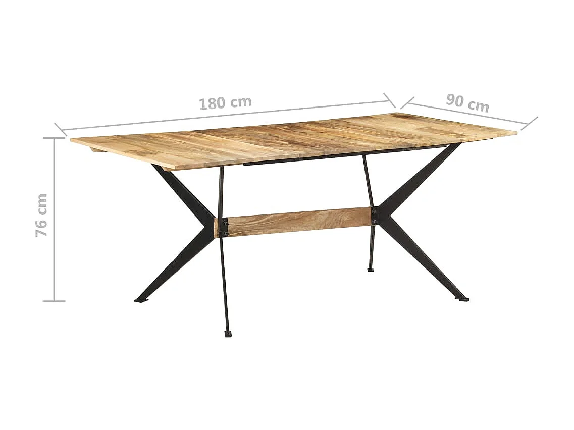 Table de salle à manger 180x90x76 cm Bois de manguier massif