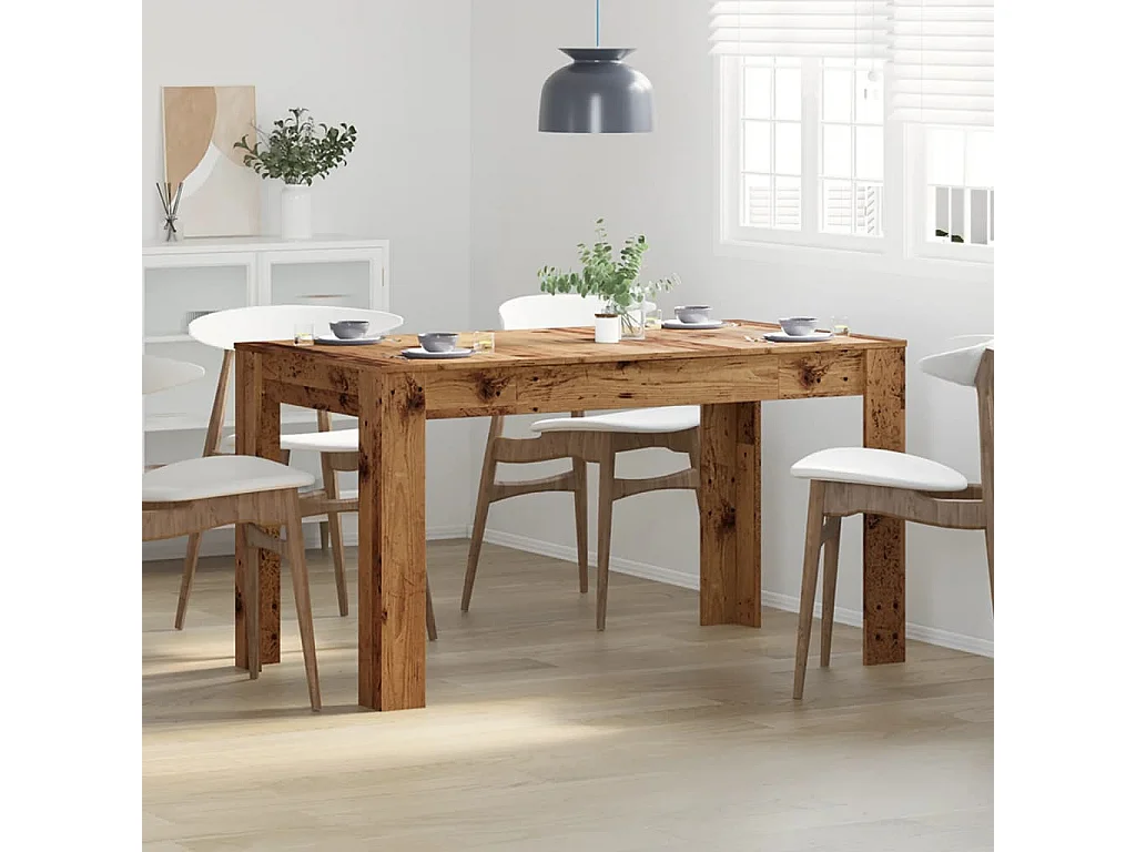 Table à manger vieux bois 140x74,5x76 cm bois d'ingénierie