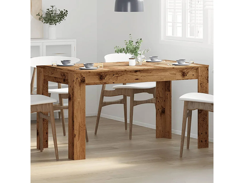 Table à manger vieux bois 140x74,5x76 cm bois d'ingénierie