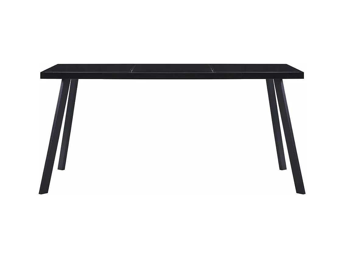 Eettafel 180x90x75 cm gehard glas zwart
