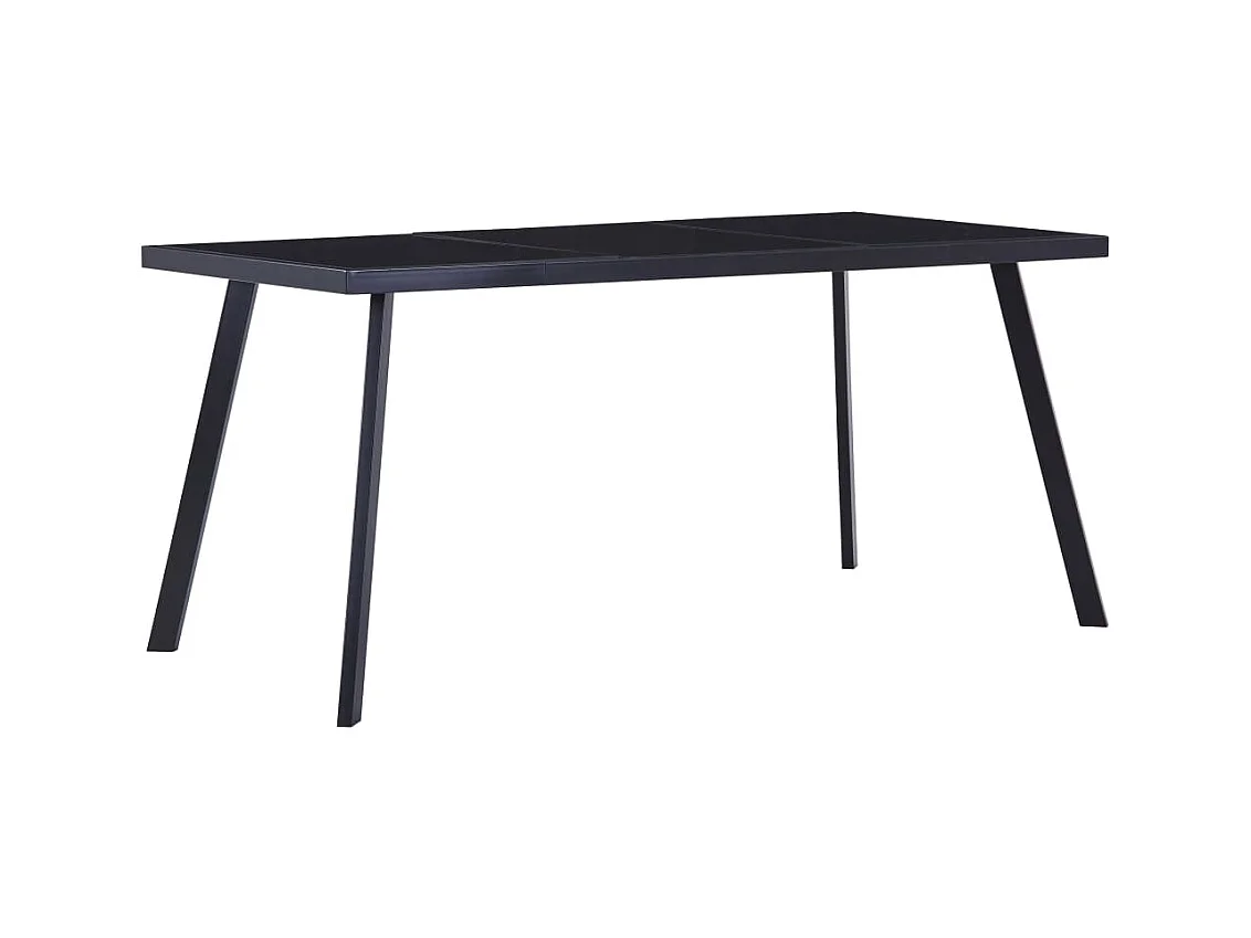 Table de salle à manger Noir 180x90x75 cm Verre trempé