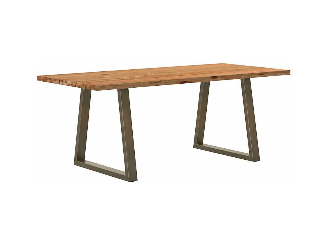 Eettafel rechthoekig 200x90x74 cm massief eikenhout lichtbruin