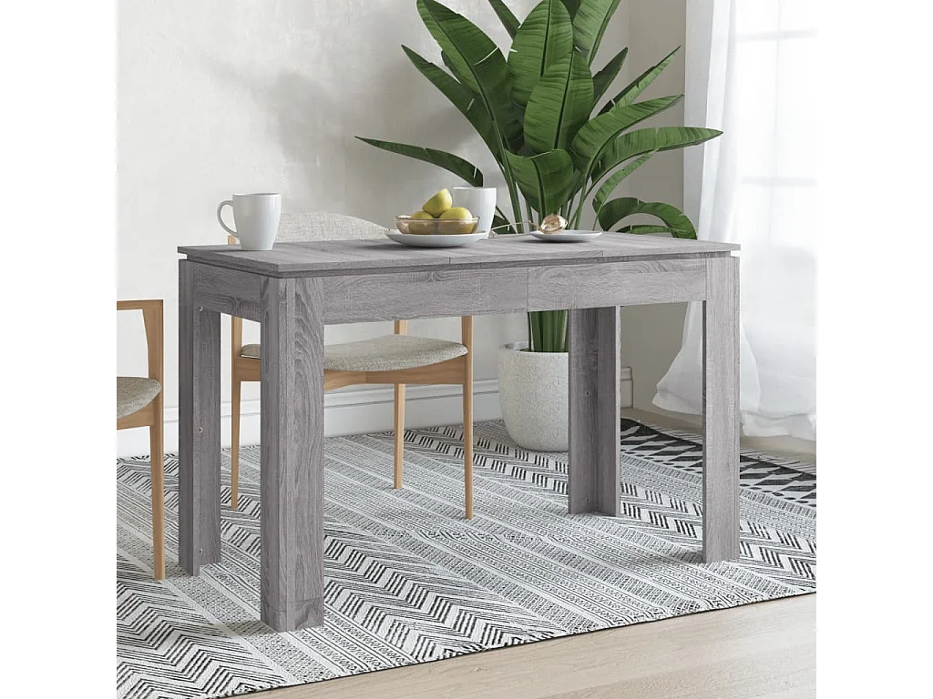 Eettafel 120x60x76 cm bewerkt hout grijs sonoma eikenkleurig