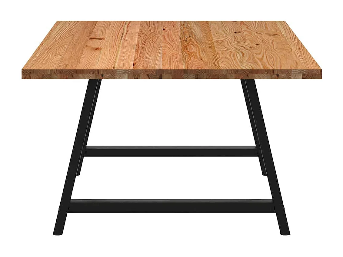 Table à manger marron clair bois de chêne massif rectangulaire