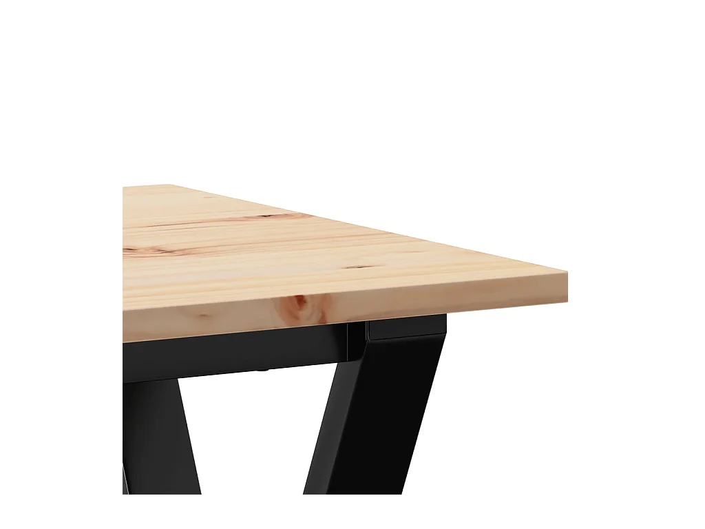 Mesa de jantar estrutura em Y 50x50x75 cm pinho e ferro fundido