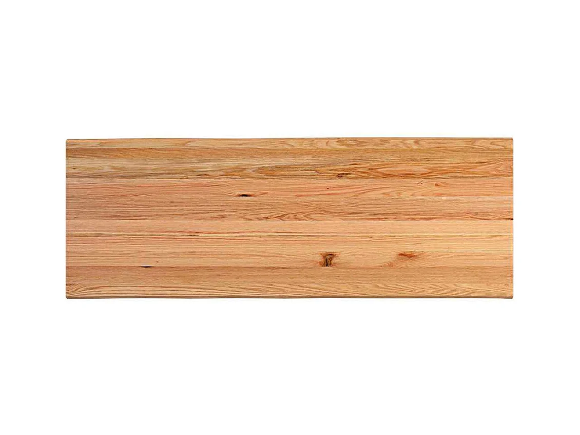 Table à manger marron clair bois de chêne massif rectangulaire