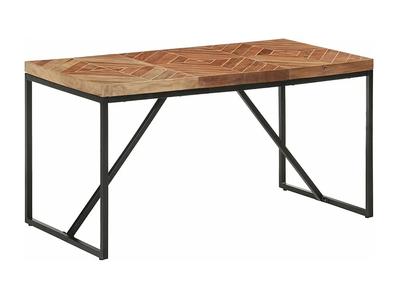 Mesa de comedor de madera maciza de mango y acacia 140x70x76 cm