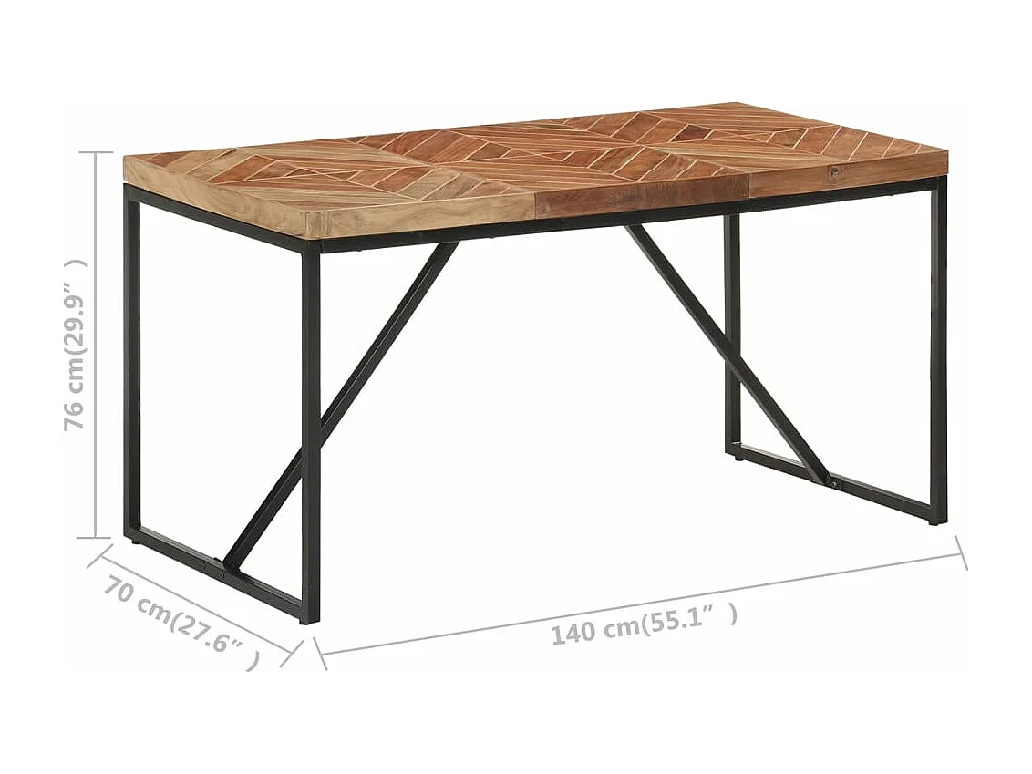 Table à manger 140x70x76 cm Bois massif d'acacia et de manguier