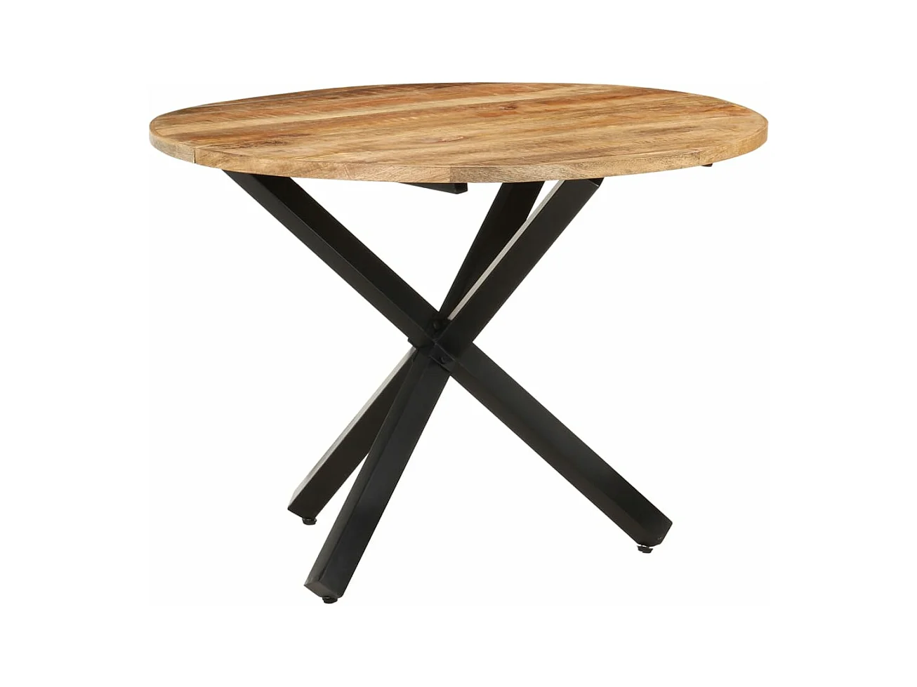 Eettafel rond 100x100x75 cm ruw mangohout