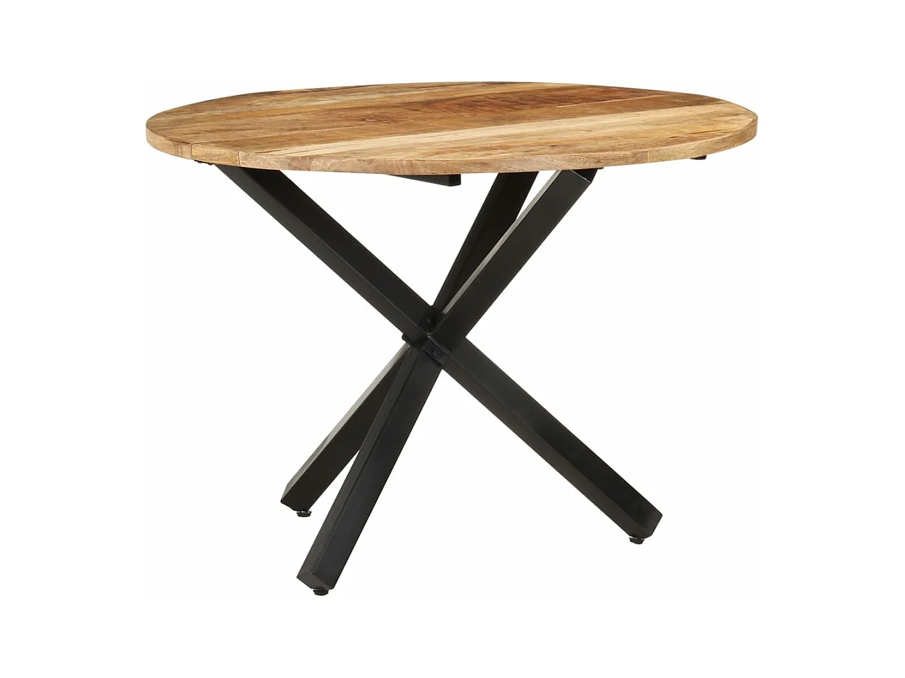 Table à manger ronde 100x100x75 cm Bois de manguier brut
