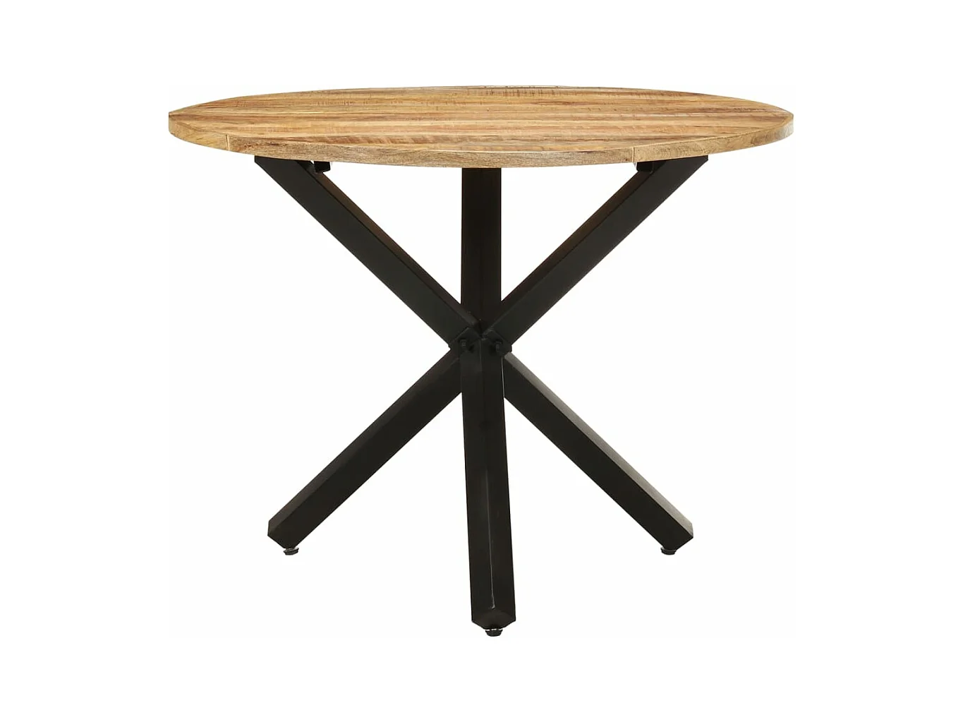 Table à manger ronde 100x100x75 cm Bois de manguier brut