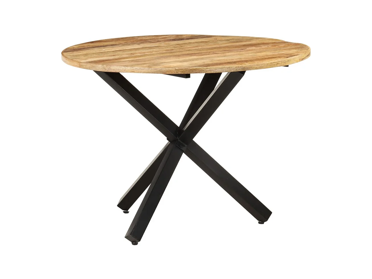Table à manger ronde 100x100x75 cm Bois de manguier brut