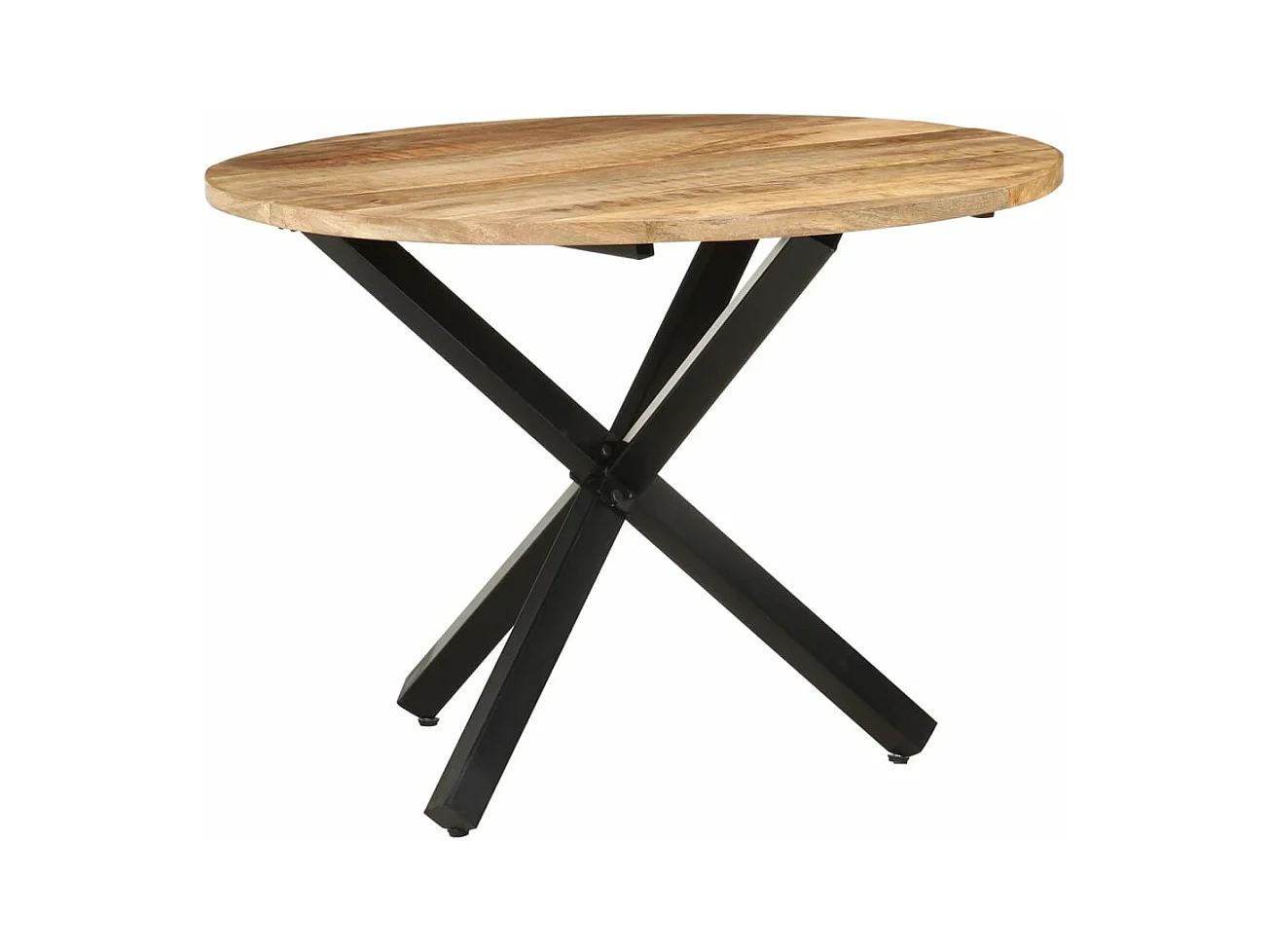 Table à manger ronde 100x100x75 cm Bois de manguier brut