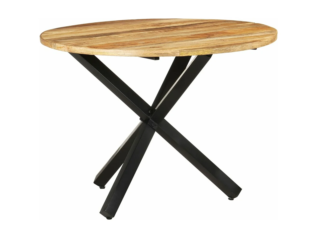 Table à manger ronde 100x100x75 cm Bois de manguier brut