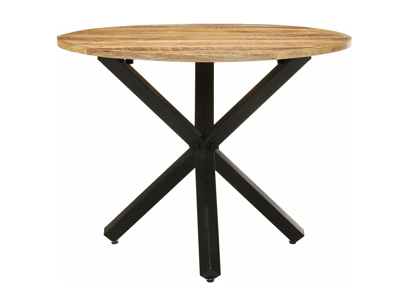 Table à manger ronde 100x100x75 cm Bois de manguier brut