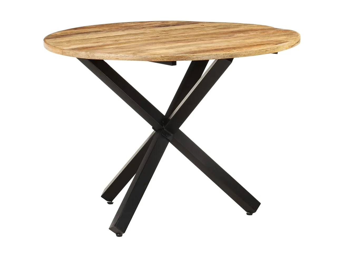 Table à manger ronde 100x100x75 cm Bois de manguier brut