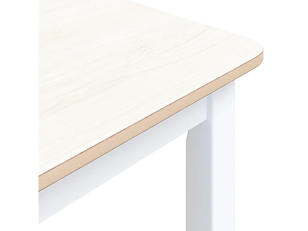 Table à manger Blanc et marron 114x71x75 cm Bois d'hévéa massif