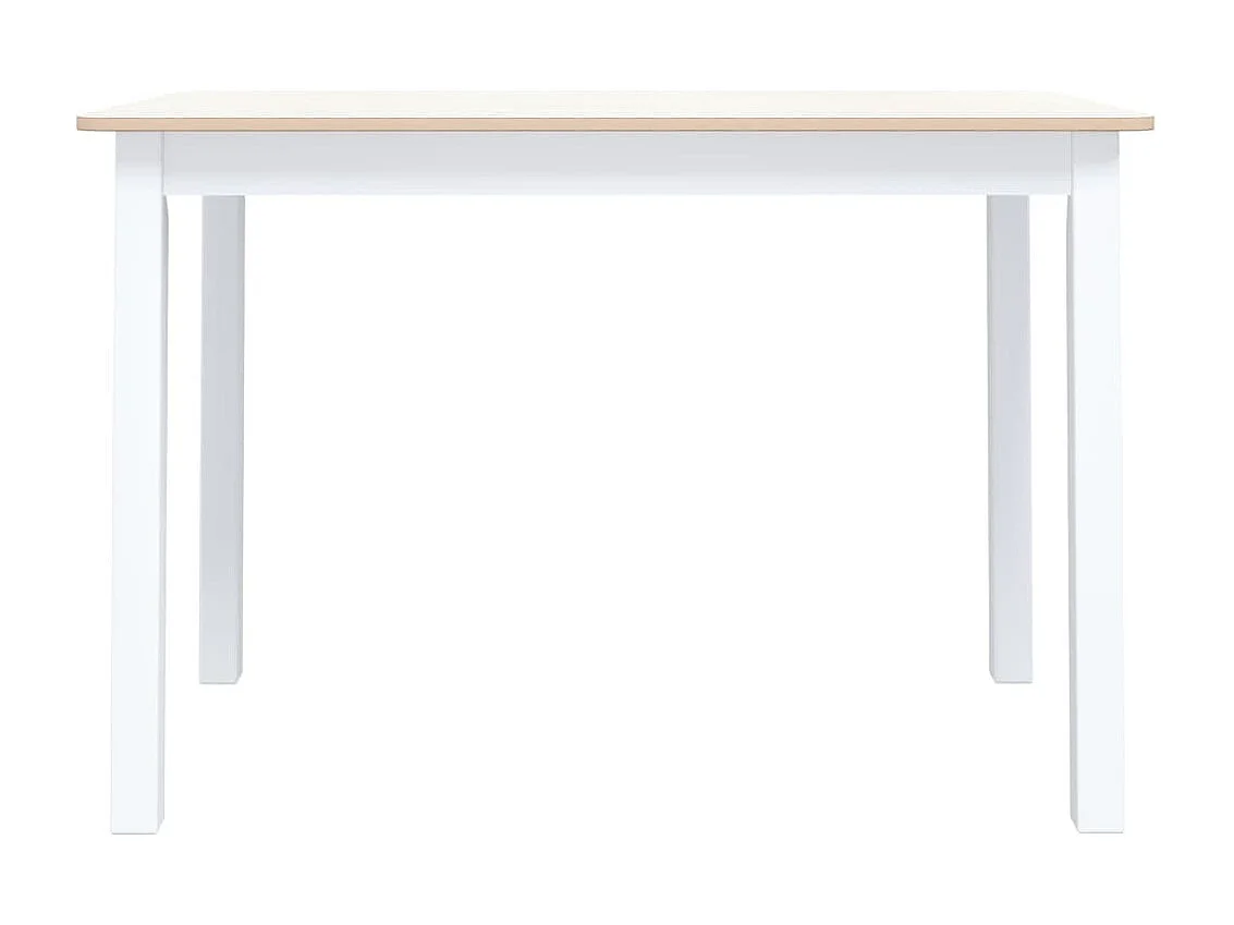 Table à manger Blanc et marron 114x71x75 cm Bois d'hévéa massif