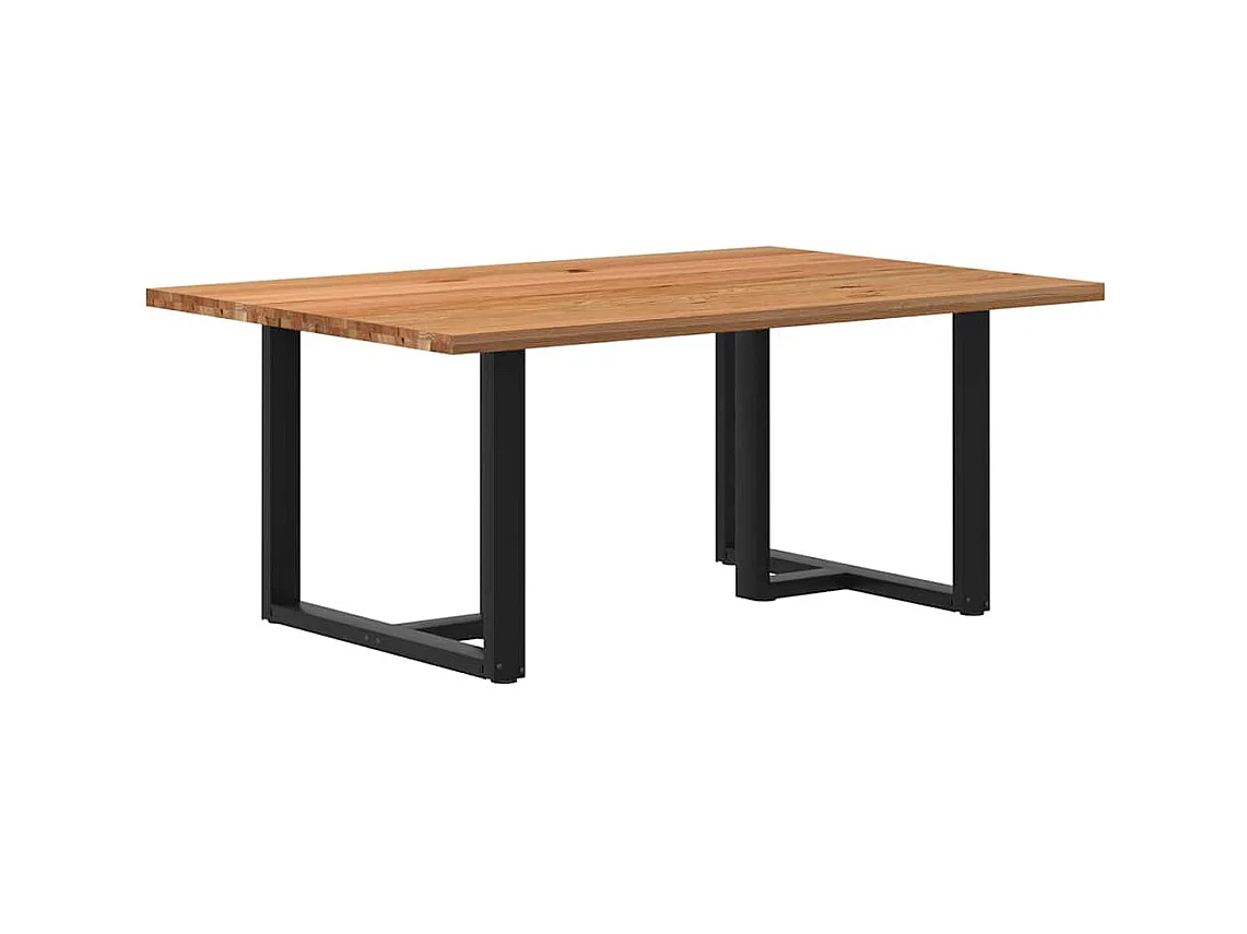 Eettafel rechthoekig 180x120x74 cm massief eikenhout lichtbruin