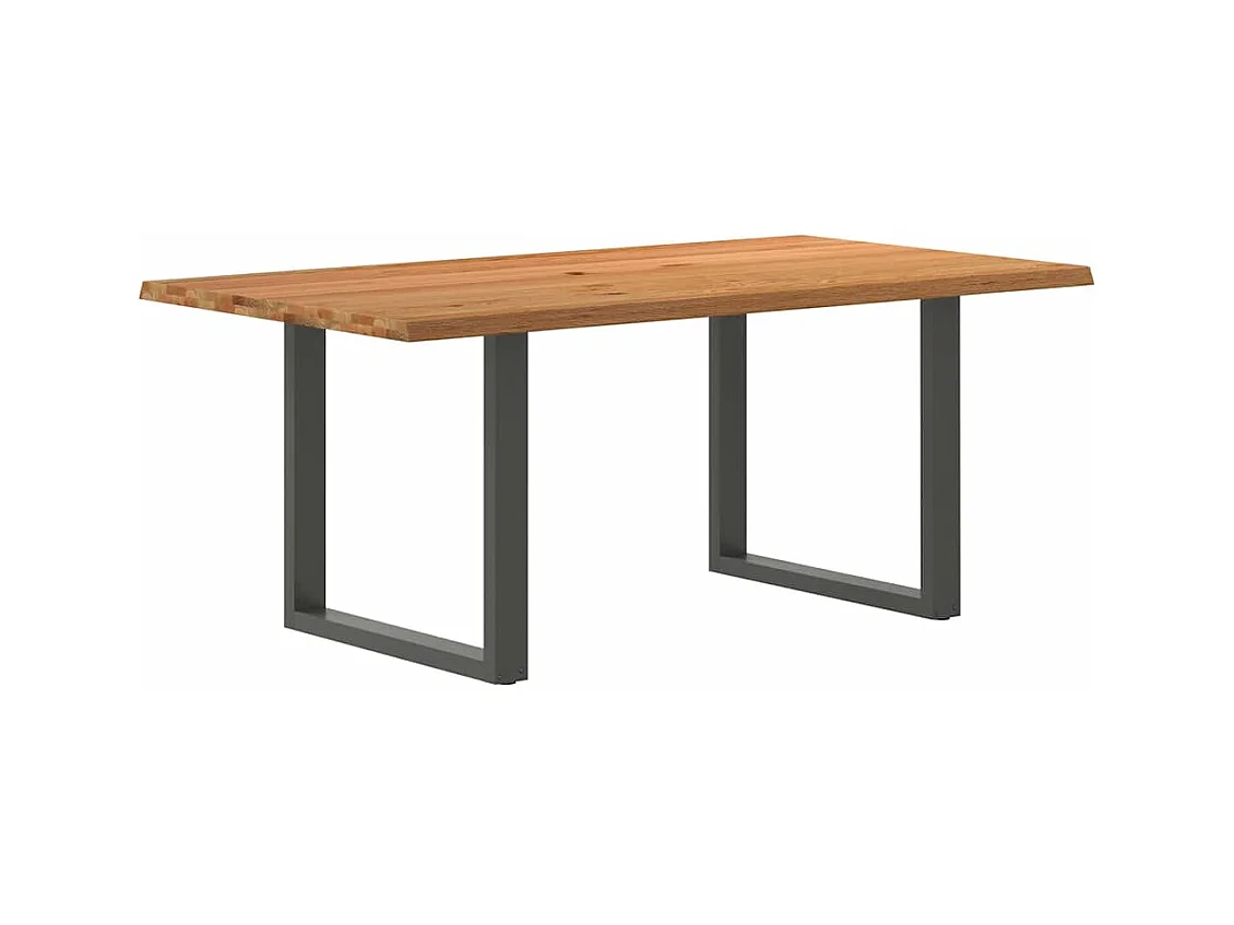 Eettafel rechthoekig 180x100x74 cm massief eikenhout lichtbruin