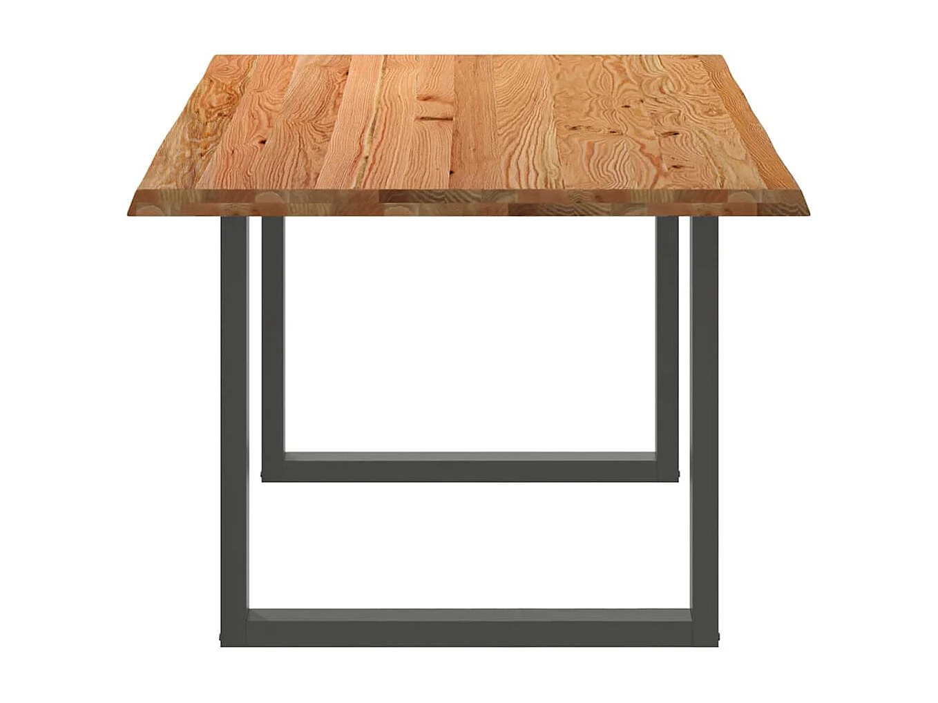 Table à manger marron clair bois de chêne massif rectangulaire