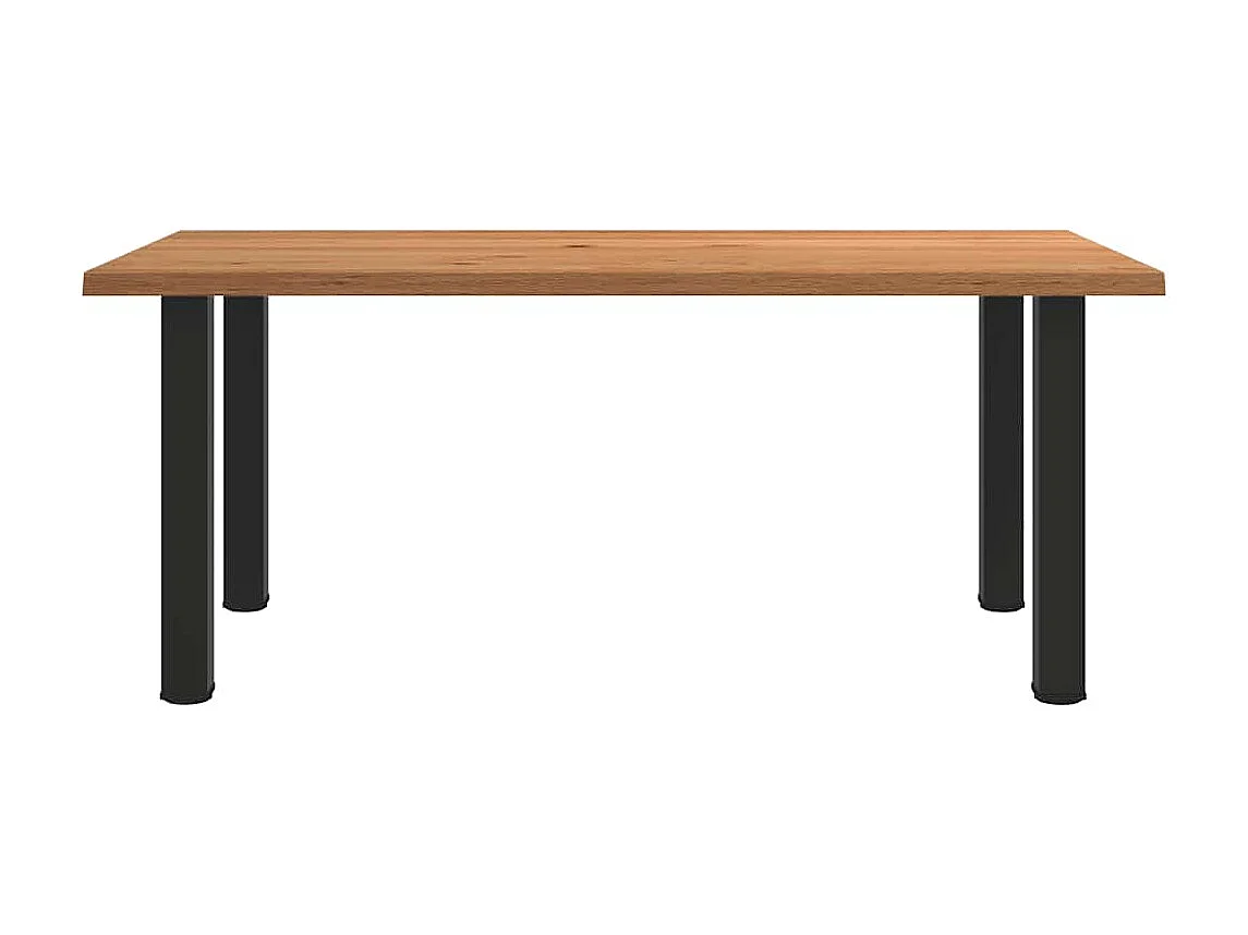 Table à manger marron clair bois de chêne massif rectangulaire