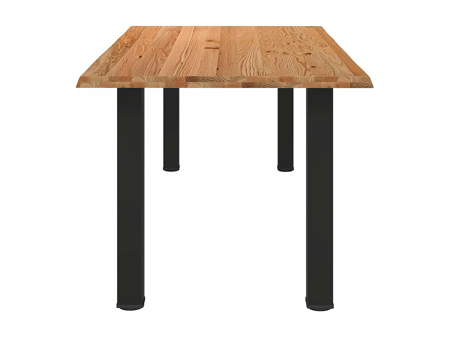 Table à manger marron clair bois de chêne massif rectangulaire