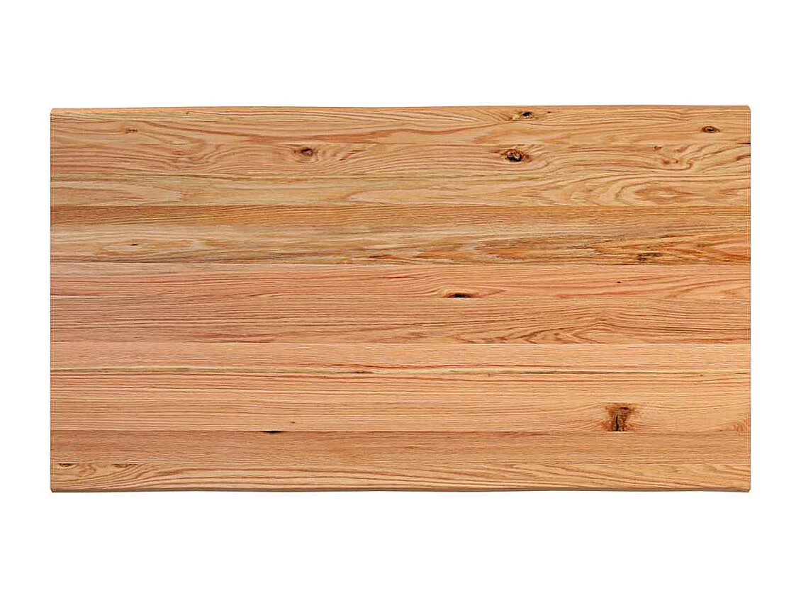 Table à manger marron clair bois de chêne massif rectangulaire