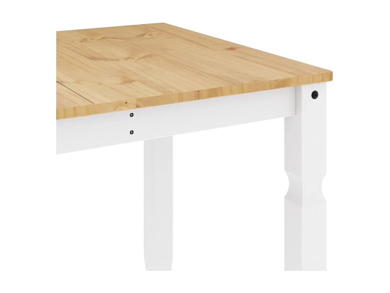 Table à manger Corona blanc 160x80x75 cm bois massif de pin