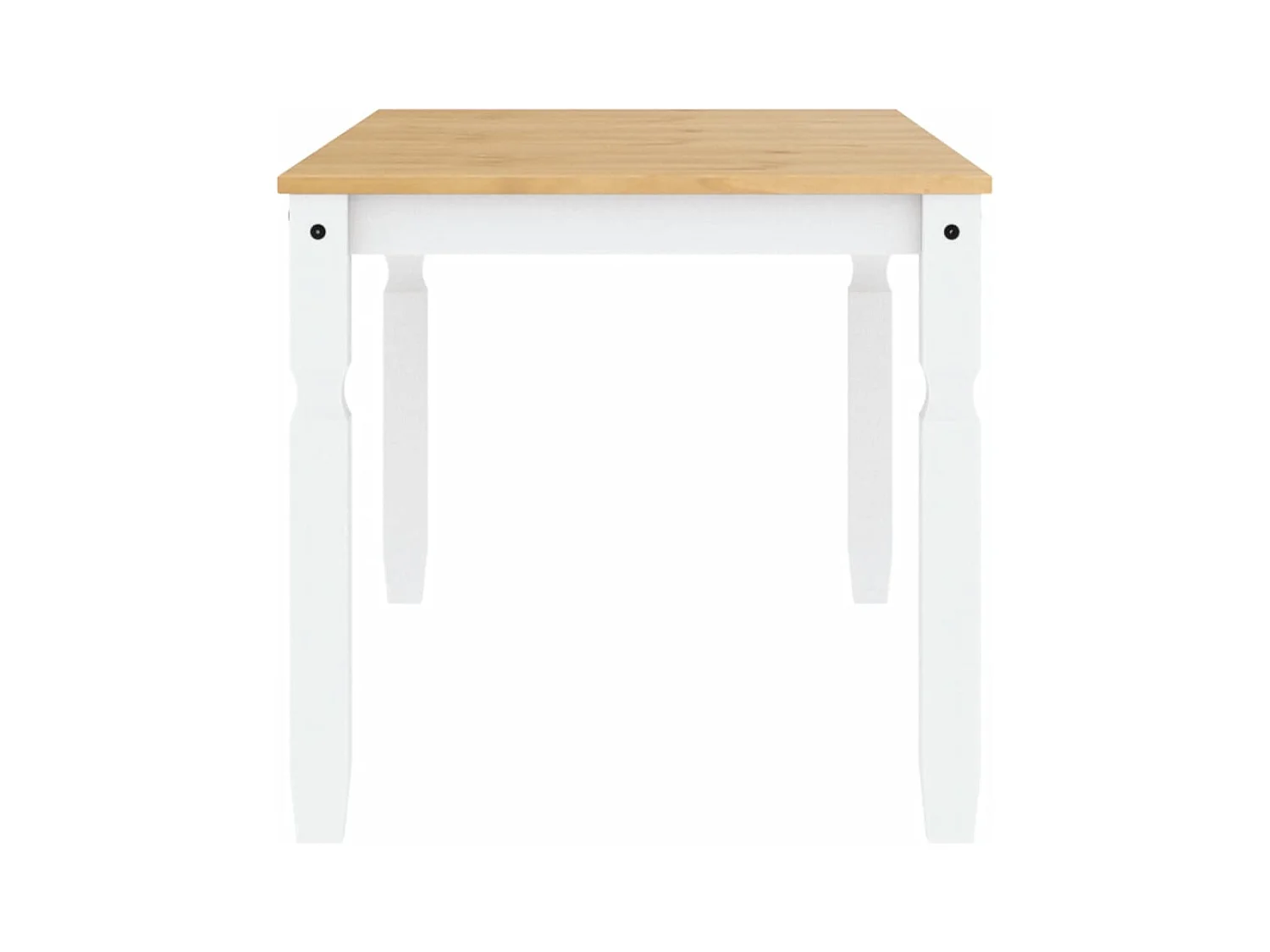 Table à manger Corona blanc 160x80x75 cm bois massif de pin