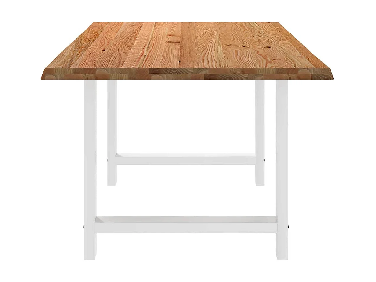 Table à manger marron clair bois de chêne massif rectangulaire