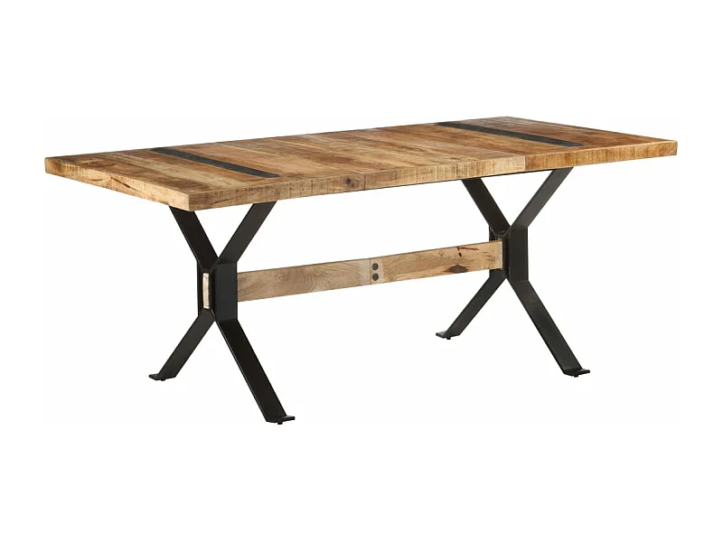 Table de salle à manger 180x90x76 cm Bois de manguier brut