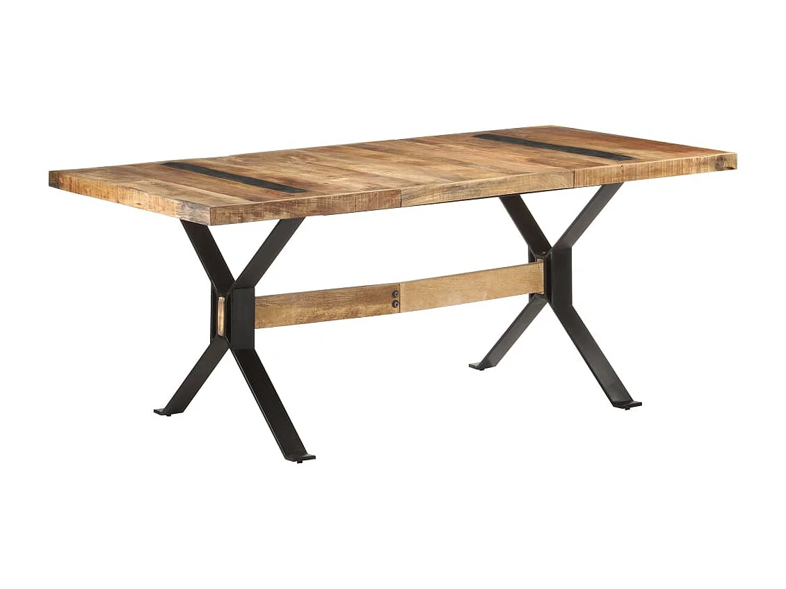 Eettafel 180x90x76 cm ruw mangohout