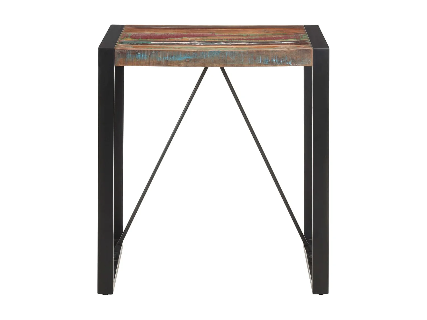 Mesa de comedor de madera maciza reciclada 70x70x75 cm