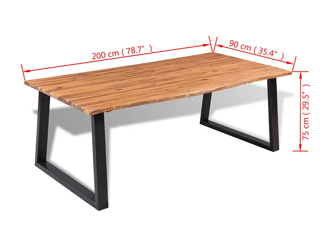 Table de salle à manger 200 x 90 cm Bois d'acacia massif
