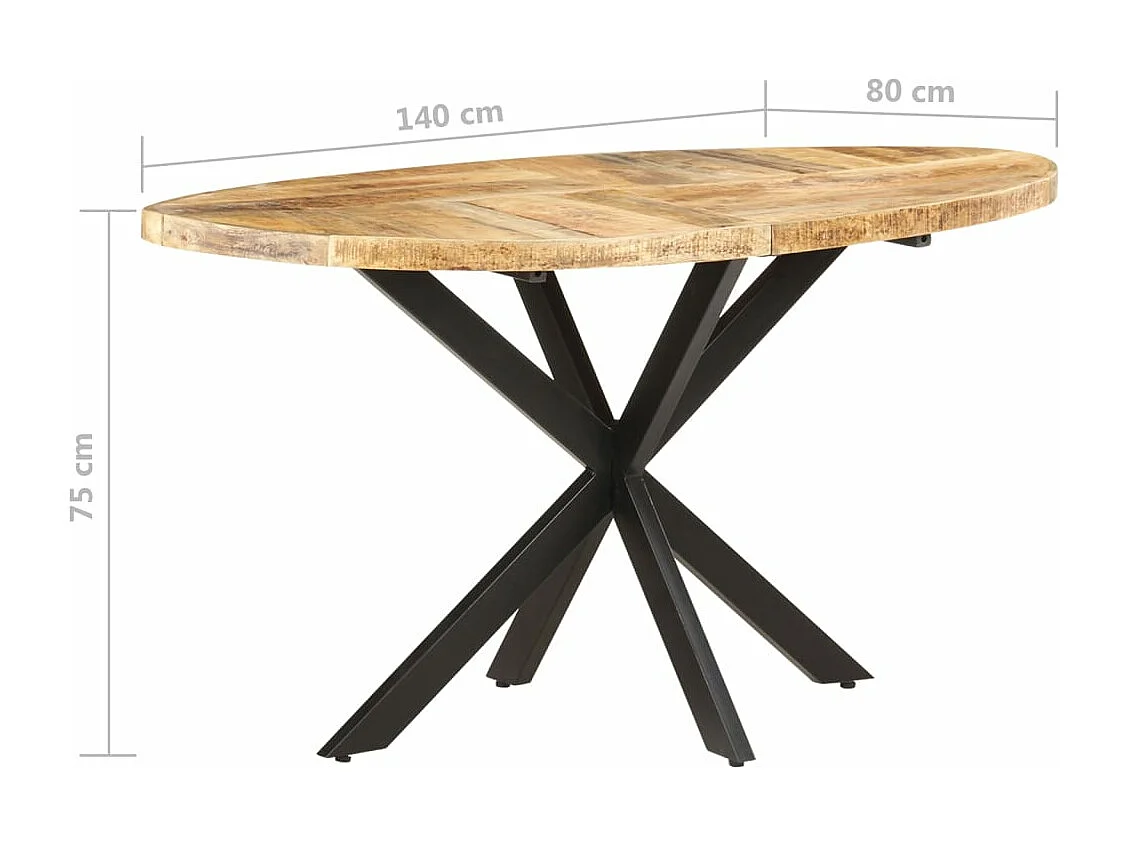 Table de salle à manger 140x80x75 cm Bois de manguier massif